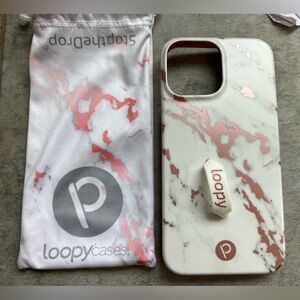 Brand new! Never used! Loopy iPhone 13 Pro max pink marble case!